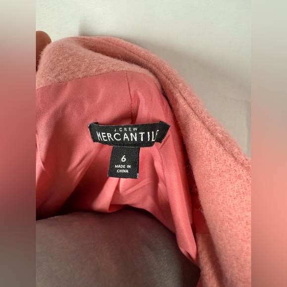 J Crew Mercantile Coat Womens Size 6 Pink Wool Blend Funnel Neck Jacket - Picture 10 of 15